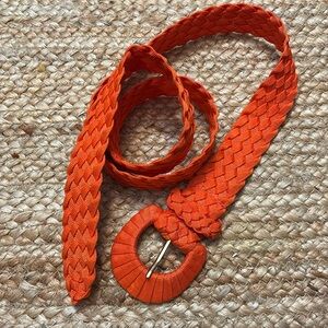 Braided Bright Orange Women’s Belt , Excellent Used Condition- Size L